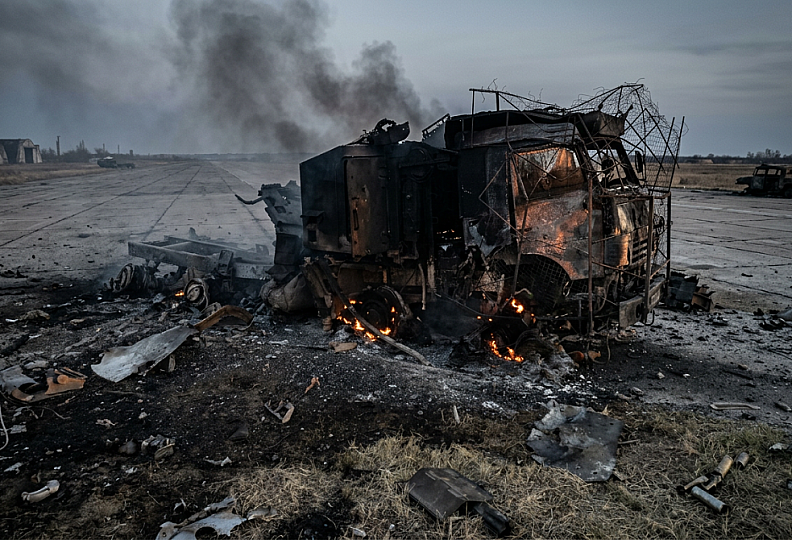 Ukrainian Drone Unit Hits Russian Air Defense Assets and Weapons Depot at Yeysk Airfield