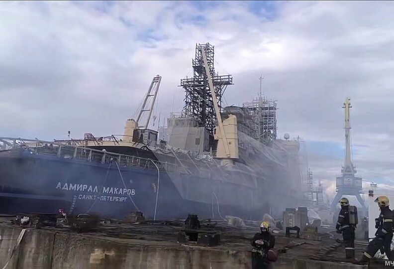 Fire on Russian Icebreaker Admiral Makarov Raises Questions Over Repair Delays at Kronstadt