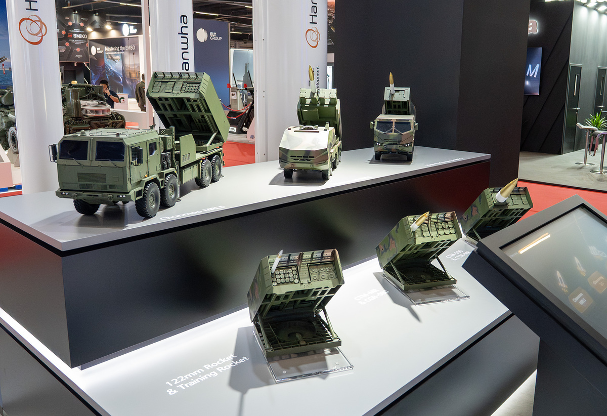 Picture: Chunmoo K239 MLRS model (top left corner) | DEFENSE MAGAZINE